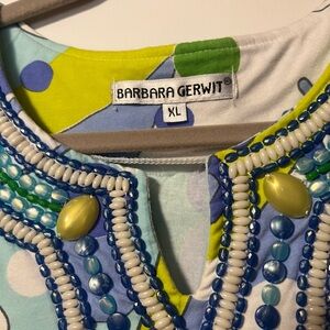 Barbara Gerwit Colorful Beaded Tunic Top